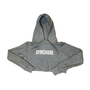 Gymshark Hoodie Womens Small Crop Pullover Sweatshirt Gray Gym Sports Spellout